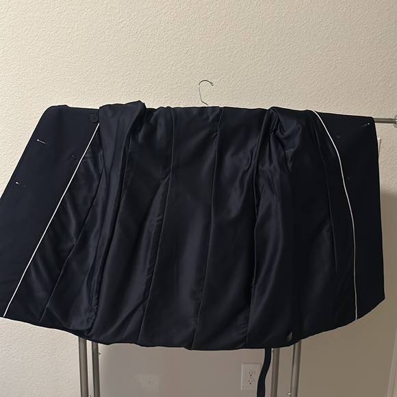 Antonio Melani Navy Blue Trench Coat, Size L - Picture 8 of 9